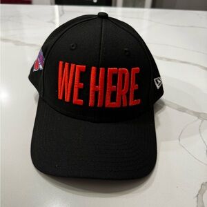 New York Knicks New Era 9Forty Adjustable “We Here” Black Orange Hat Cap NWT
